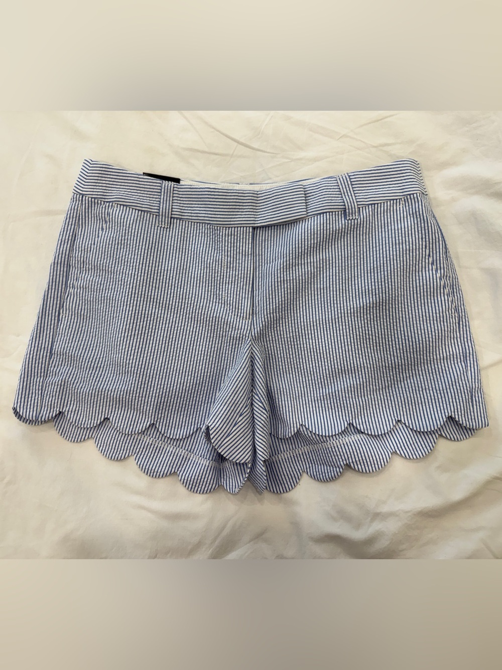 NWT J. Crew Factory Seersucker Shorts with Scalloped Edge